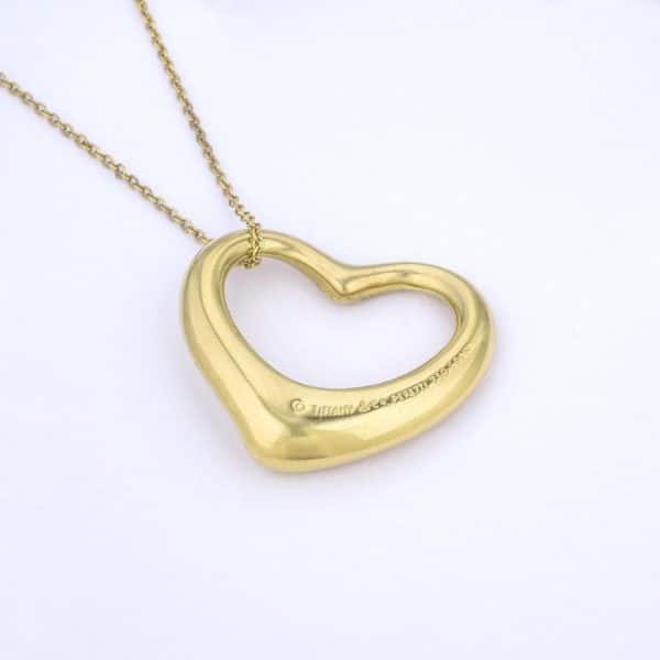 Tiffany Elsa Peretti Open Heart Pendant Chain Necklace