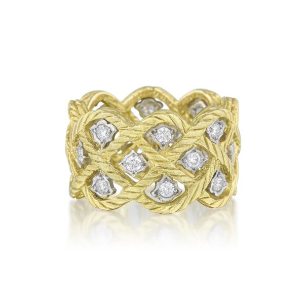 Buccellati 18K Gold Etoilee Diamond Eternelle Ring