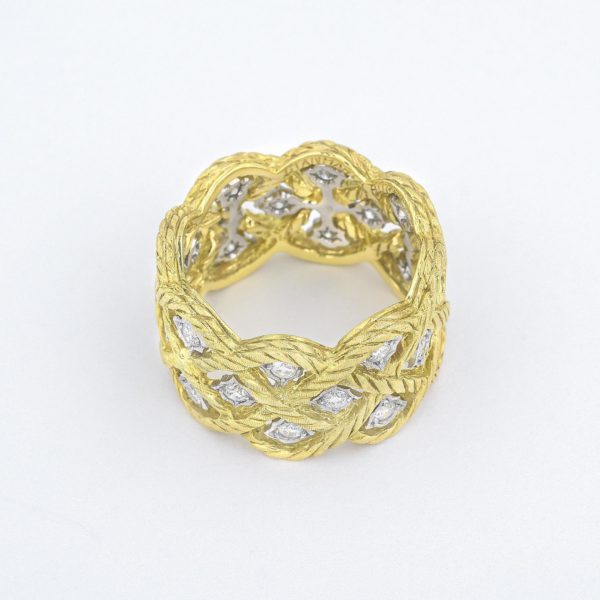 Buccellati 18K Gold Etoilee Diamond Eternelle Ring - Image 2