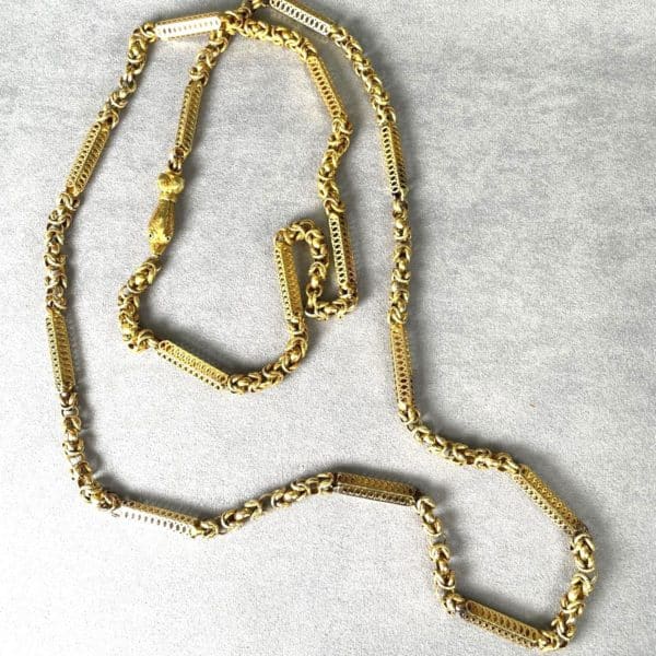 Antique Yellow Gold Long Chain - Image 3