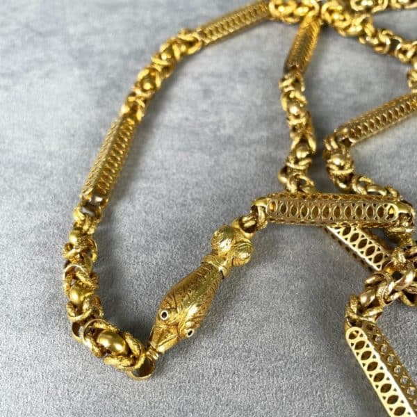 Antique Yellow Gold Long Chain - Image 4