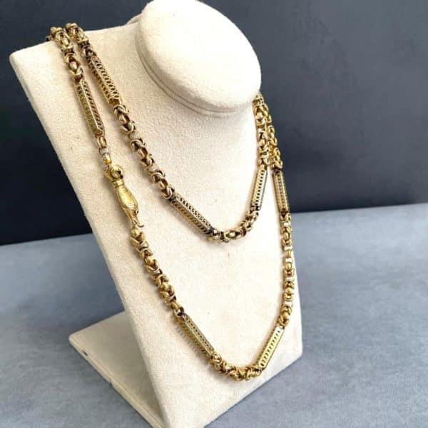 Antique Yellow Gold Long Chain - Image 5