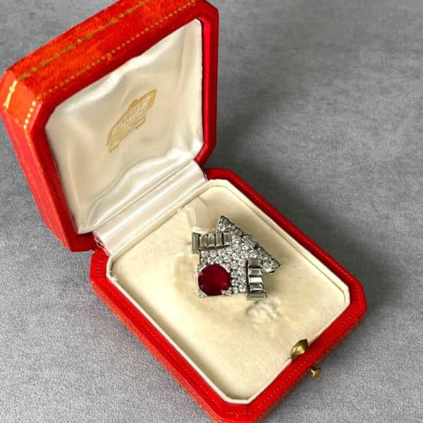 Cartier Ruby and Diamond Pin