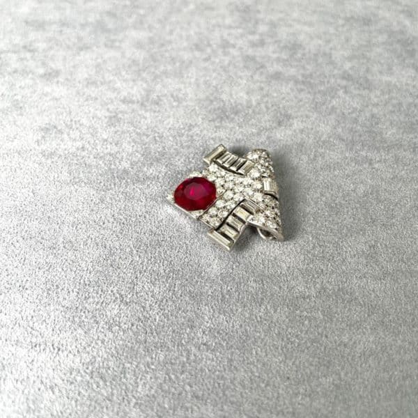 Cartier Ruby and Diamond Pin - Image 3