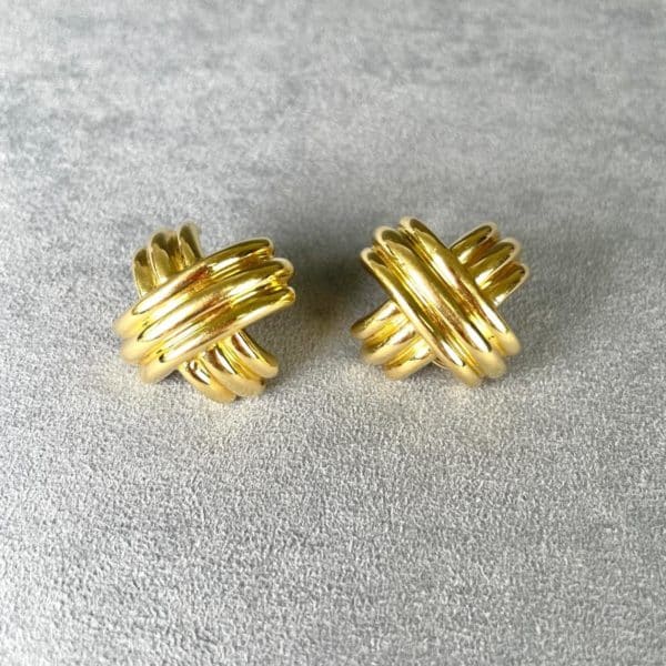 Vintage Tiffany & Co. Signature X Cross Earrings in 18k Yellow Gold