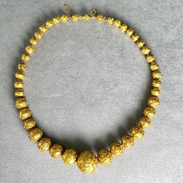 Etruscan Gold Bead Necklace - Image 2