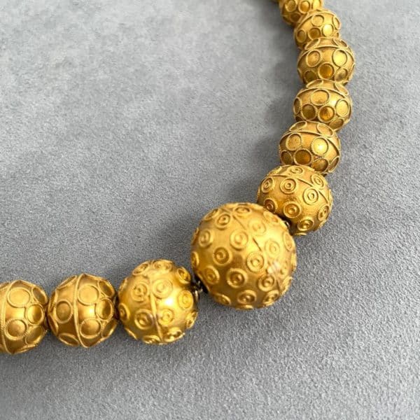 Etruscan Gold Bead Necklace - Image 3