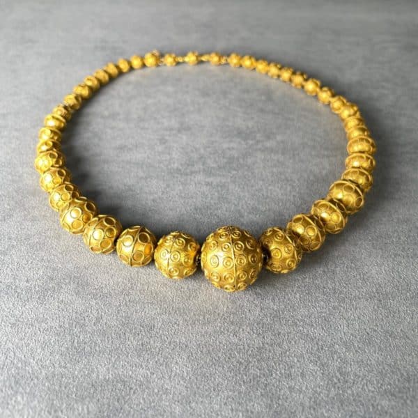 Etruscan Gold Bead Necklace - Image 4