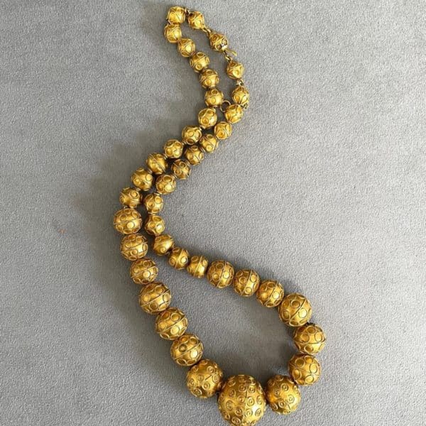 Etruscan Gold Bead Necklace