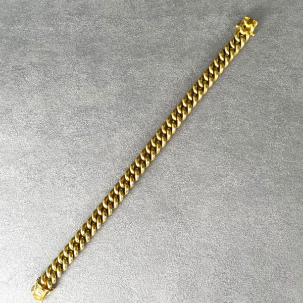 Heavy Gold Curb Link Bracelet - Image 2