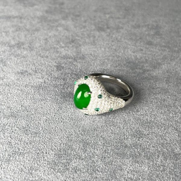 Diamond and Jade Ring