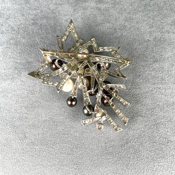 Marianne Ostier Pearl and Diamond Pin - Image 2