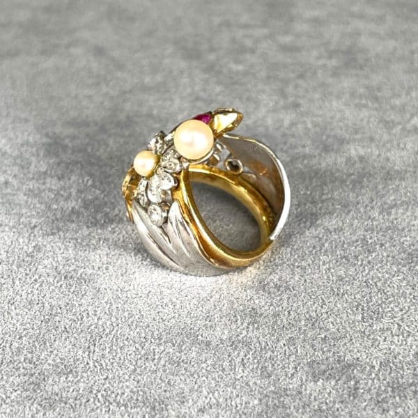 Pearl Diamond and Gemstone Ring - Image 2